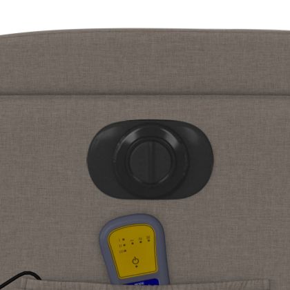 Електрически масажен наклоняем стол, таупе, текстил