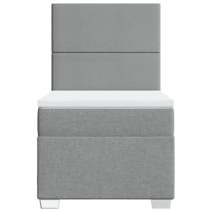 Боксспринг легло с матрак, светлосиво, 80x200 см, плат