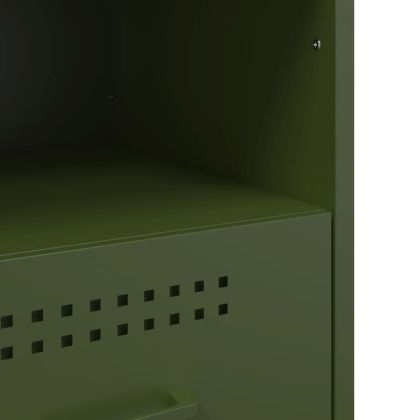 Нощни шкафчета 2 бр маслиненозелени 36x39x50,5 см стомана