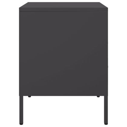 Нощно шкафче, черно, 36x39x50,5 см, стомана