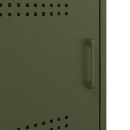 Нощни шкафчета, 2 бр, маслиненозелени, 36x39x68 см, стомана