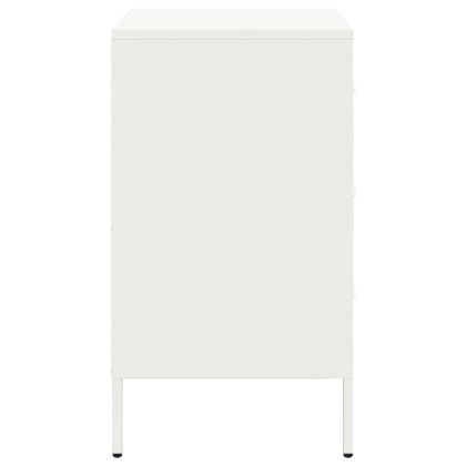 Нощни шкафчета, 2 бр, бели, 36x39x68 см, стомана