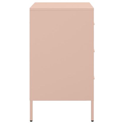 Нощно шкафче, розово, 36x39x68 см, стомана