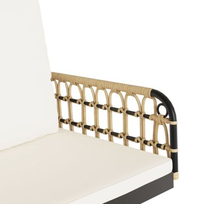 Пейка-люлка с възглавници, 105x58x38 см, полиратан и стомана