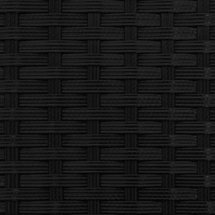 Градински диван 3-местен със сенник и табуретки черен полиратан