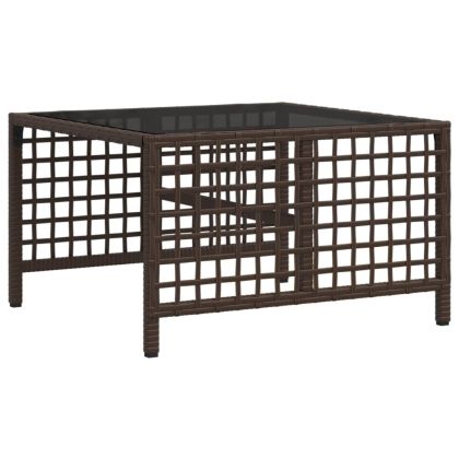 Ъглов градински комплект с възглавници 3 части кафяв полиратан