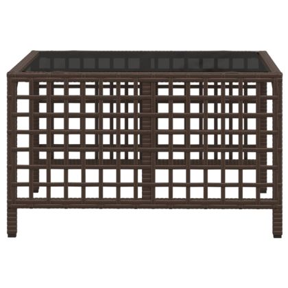 Ъглов градински комплект с възглавници 3 части кафяв полиратан