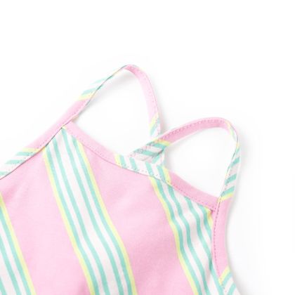 Детска рокля с шнур без ръкави, розова, 128