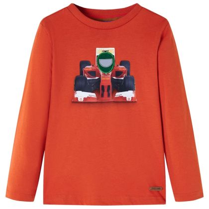 Детска тениска с дълъг ръкав, оранжева, 116