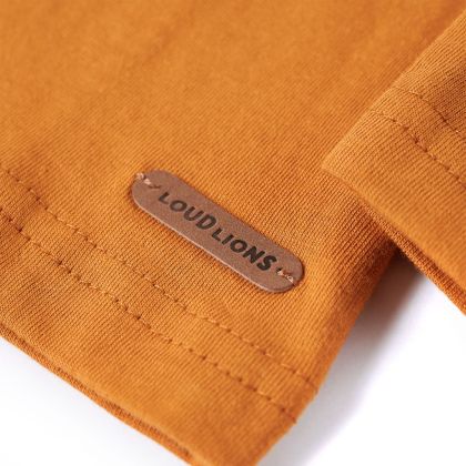 Детска тениска с дълъг ръкав, тъмна охра, 92