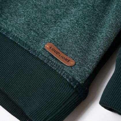 Детски суитшърт с качулка, тъмнозелен, 116