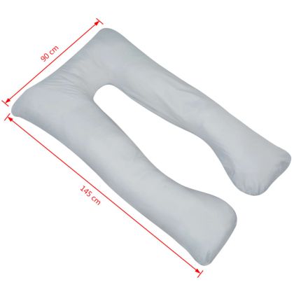 Възглавница за бременност, 90x145 см, сива