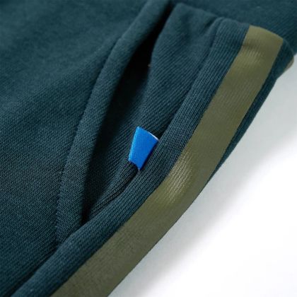 Детски спортен панталон с връв, зелен мъх, 128