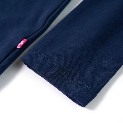 Детска тениска с дълъг ръкав, нейви, 116