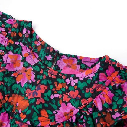 Детска рокля с дълъг ръкав, яркорозово, 116