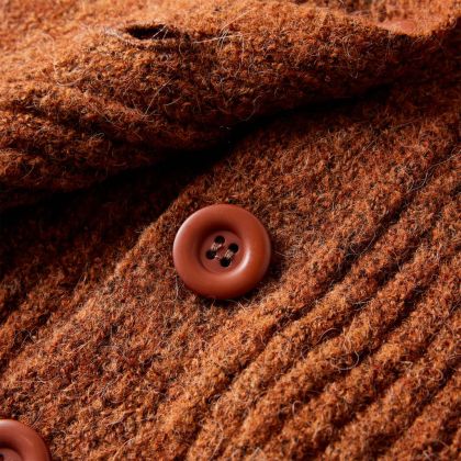 Детска жилетка, плетена, коняк, 116