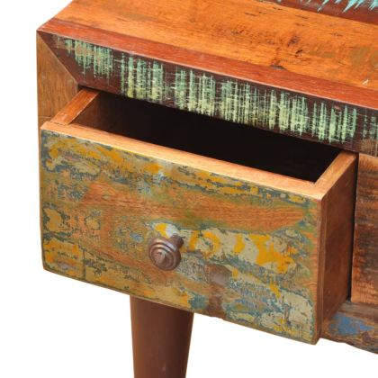 Маса за кафе със заоблен ръб и 1 чекмедже, регенерирано дърво