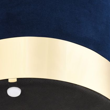 Табуретка, синьо и златисто, кадифе 28 x 36 cm