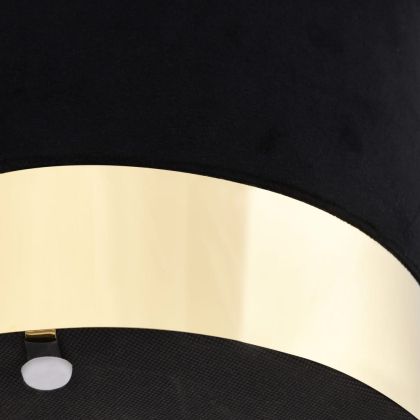 Табуретка, черно и златисто, кадифе 28 x 36 cm