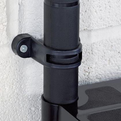 Стелаж за съхранение с 4 рафта черен 183x30,5x130 см пластмаса