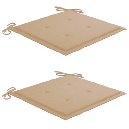 Градински трапезни столове, 2 бр, с възглавници, акация масив