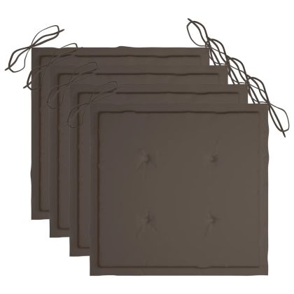 Градински трапезни столове, 3 бр, с възглавници, акация масив