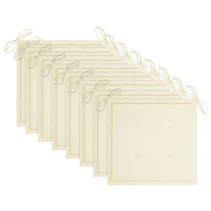 Сгъваеми градински столове, 8 бр, с възглавници, акация масив