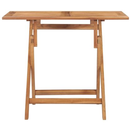 Сгъваема градинска трапезна маса, 90x60x75 см, тик масив
