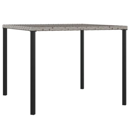 Градински трапезен комплект с възглавници 6 части полиратан сив