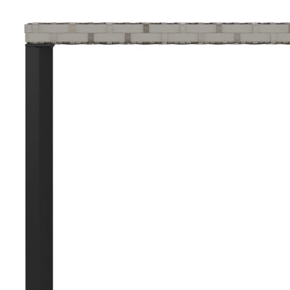 Градински трапезен комплект с възглавници 6 части полиратан сив