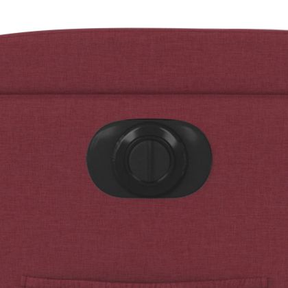 Електрически стол реклайнер, виненочервен, текстил