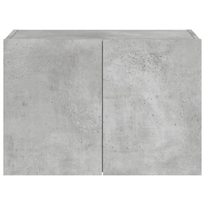 Стенен ТВ шкаф с LED осветление, бетонно сив, 60x35x41 см