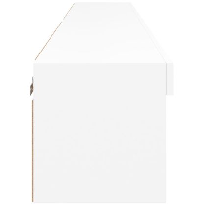 ТВ шкафове с LED осветление 2 бр бели 80x30x30 см