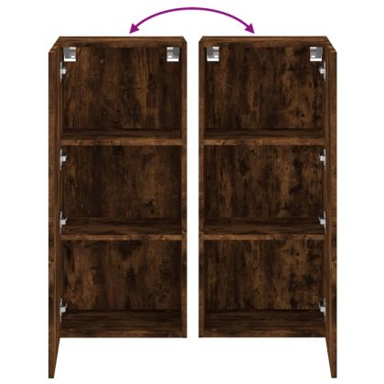 ТB стенен шкаф, опушен дъб, 40,5x30x90 см, инженерно дърво