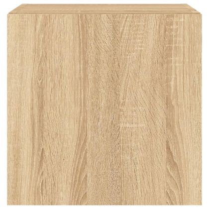 Стенни ТВ шкафове с LED лампи, 2 бр, сонома дъб, 40,5x35x40 см