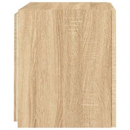 Стенни ТВ шкафове с LED лампи, 2 бр, сонома дъб, 40,5x35x40 см