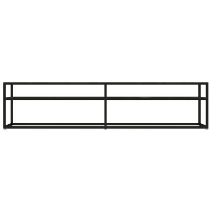 ТВ шкаф, черен мрамор, 180x40x40,5 см, закалено стъкло