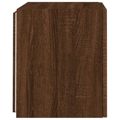 Стенни ТВ шкафове с LED лампи, 2 бр, кафяв дъб, 40,5x35x40 см