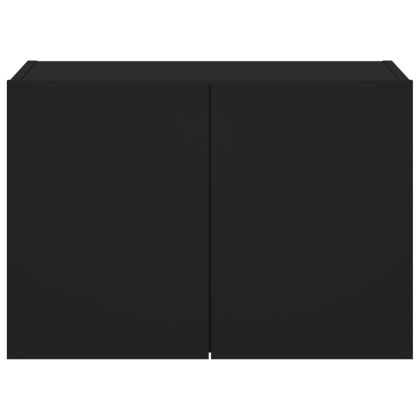 Стенен ТВ шкаф с LED осветление, черен, 60x35x41 см