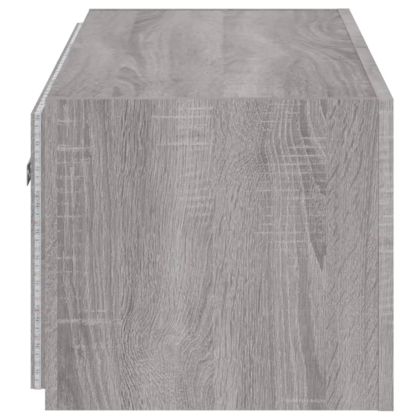 Стенен ТВ шкаф с LED осветление, сив сонома, 100x35x31 см