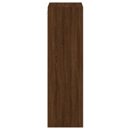 ТB стенен шкаф, кафяв дъб, 40,5x30x102 см, инженерно дърво
