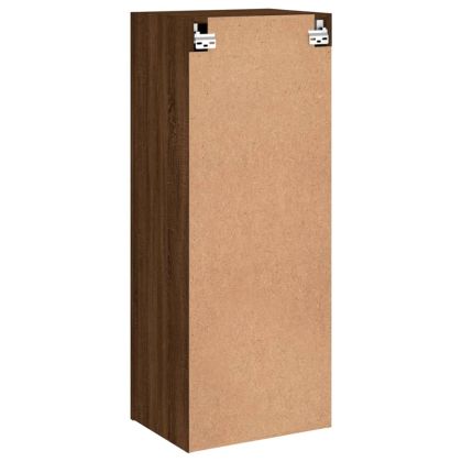 ТB стенен шкаф, кафяв дъб, 40,5x30x102 см, инженерно дърво
