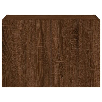 Стенен ТВ шкаф с LED осветление, кафяв дъб, 60x35x41 см