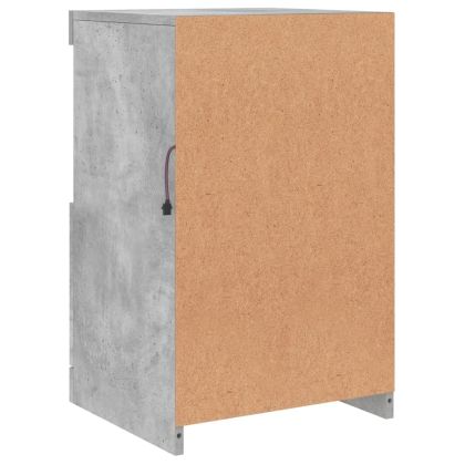 Сайдборд с LED светлини, бетонно сив, 41x37x67 см