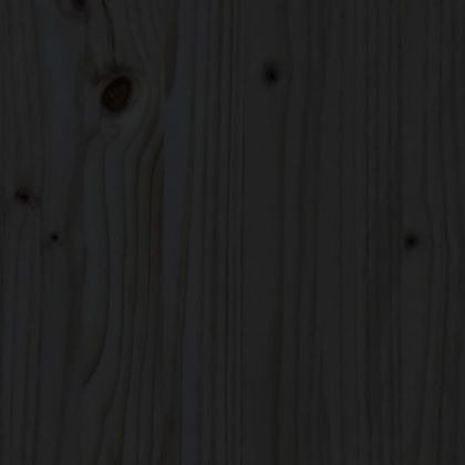 Нощно шкафче, черно, 79,5x38x65,5 см, борово дърво масив