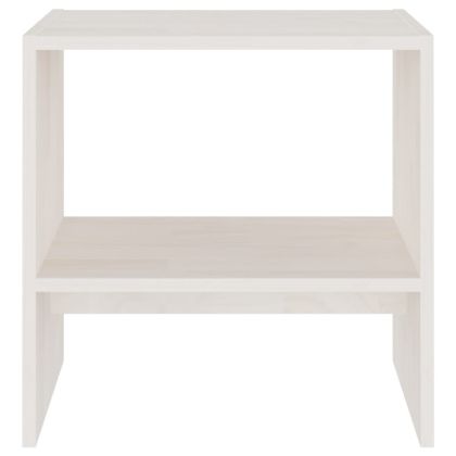 Нощно шкафче, бяло, 40x30,5x40 см, бор масив