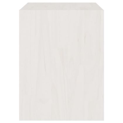 Нощно шкафче, бяло, 40x30,5x40 см, бор масив