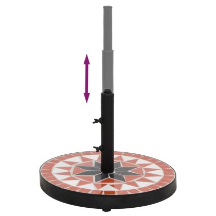 Основа за чадър, теракота и бяло, кръгла, 12 кг