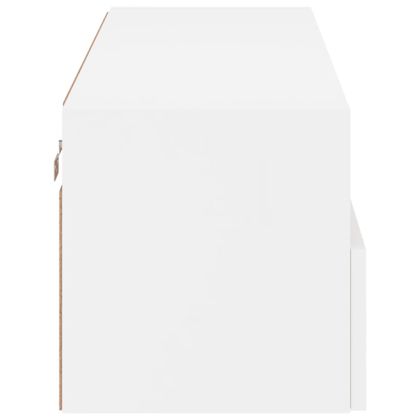 Стенен ТB шкаф, бял, 100x30x30 см, инженерно дърво