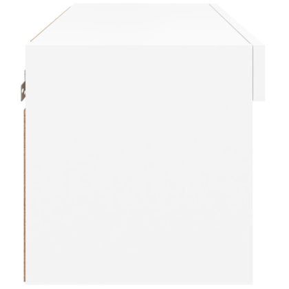 ТВ шкаф с LED осветление, бял, 60x30x30 см